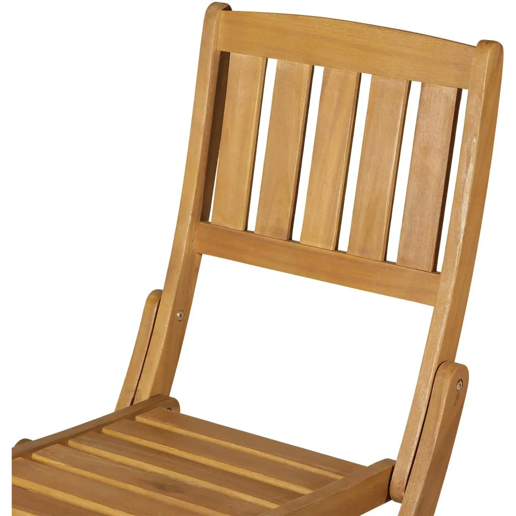 2er-Set Klappstuhl Klappsessel Gartenstuhl Campingstuhl klappbar Akazienholz Natur 56 x 47 x 89,5 cm