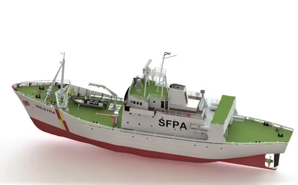 Holzbausatz Patrouillenboot Westra im Maßstab 1:50