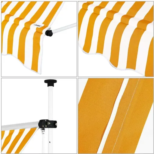 Klemmmarkise blau/weiß 200cm