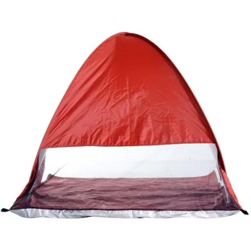 Wurfzelt Pop Up Zelt Strandmuschel Campingzelt rot
