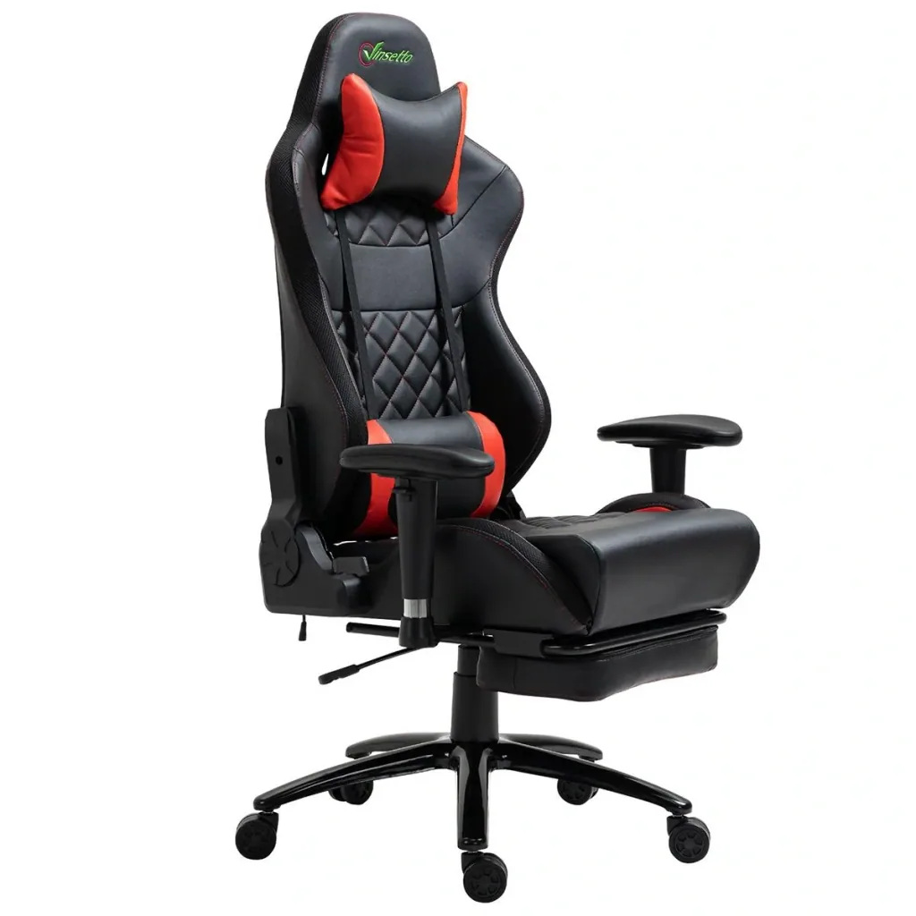 Gamingstuhl mit RGB LED-Leuchten Wippenfunktion Bürostuhl Schreibtischstuhl Fußstütze ergonomisches Design modern höhen