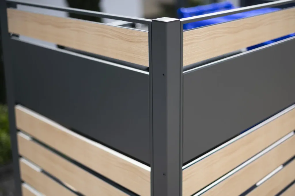 Mülltonnenverkleidung Planum 2er Box, 120 cm, holzoptik