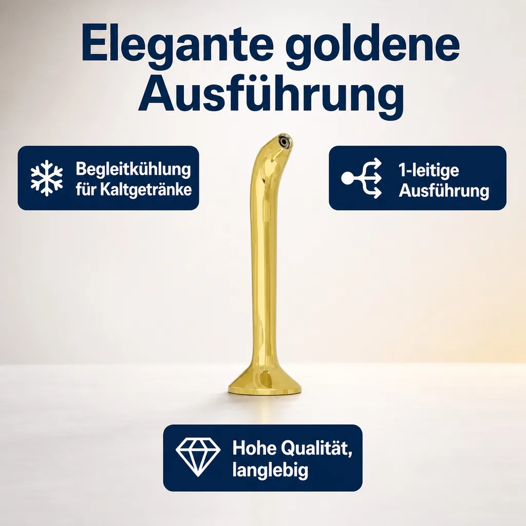 Schanksäule, Bierzapfsäule, Gold, 1-leitig, elegant
