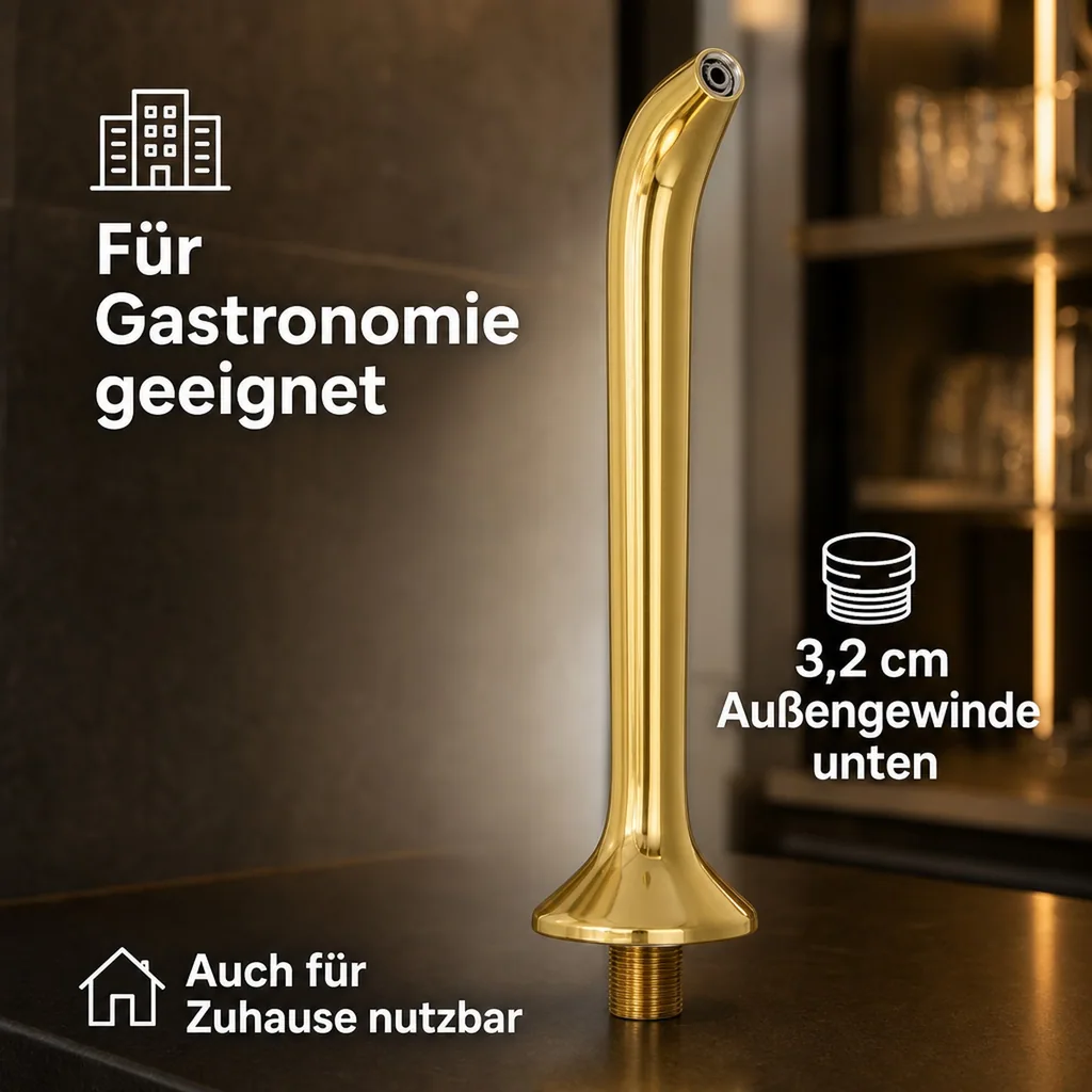Schanksäule, Bierzapfsäule, Gold, 1-leitig, elegant