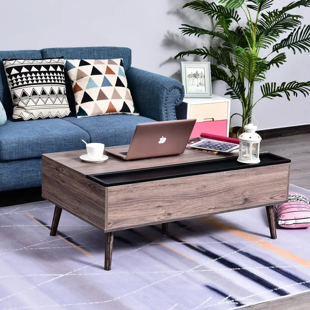 Couchtisch mit aufklappbarer Tischplatte
