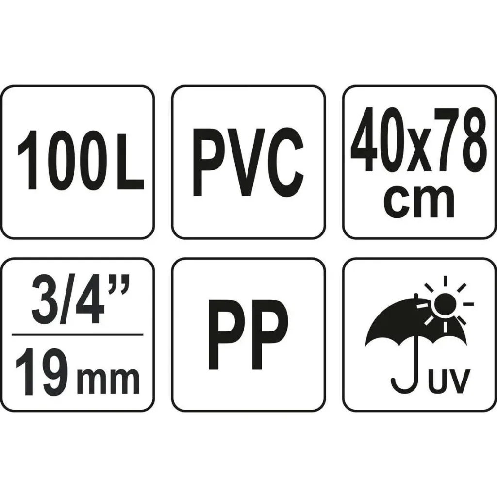 NL Zusammenklappbare Regentonne - 100L - PVC - 40 x 40 x 78 cm