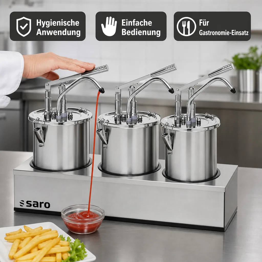 Saro Saucenspender PD 003 3 x 5L, Präzise Dosierung für die professionelle Barküche