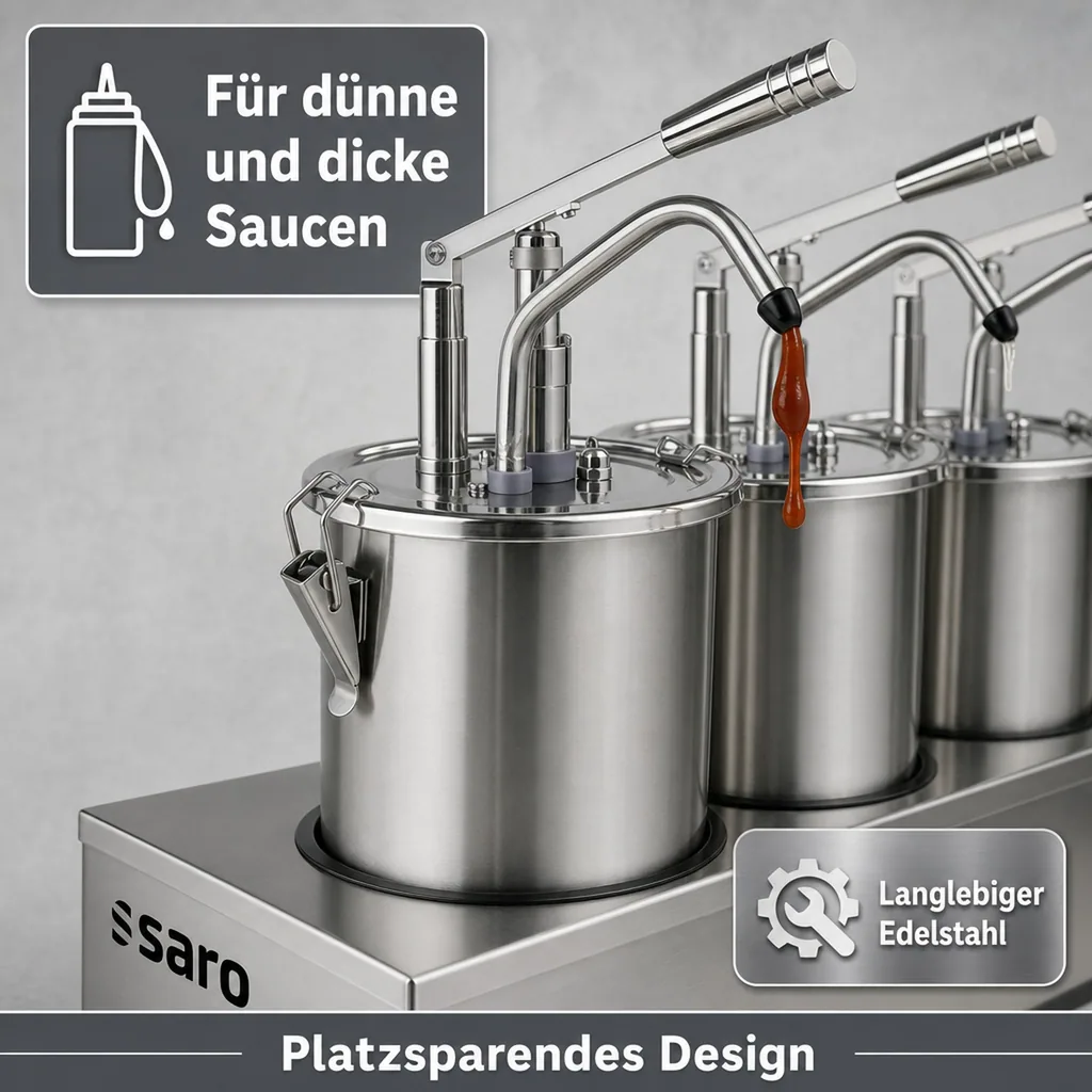 Saro Saucenspender PD 003 3 x 5L, Präzise Dosierung für die professionelle Barküche