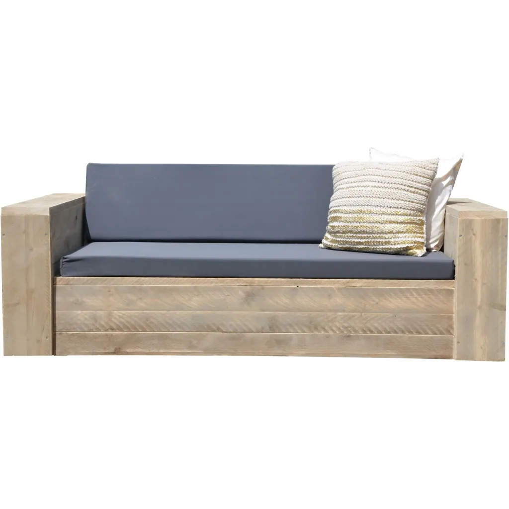Lounge-Set robustes Gerüstholz komplett# Sofa, Stühle, Tisch und Outdoor-Kissen