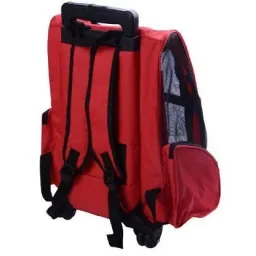 2in1 Hundetrolley Transporttasche Tragetasche Tiere Rucksack Trolley rot