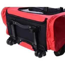 2in1 Hundetrolley Transporttasche Tragetasche Tiere Rucksack Trolley rot