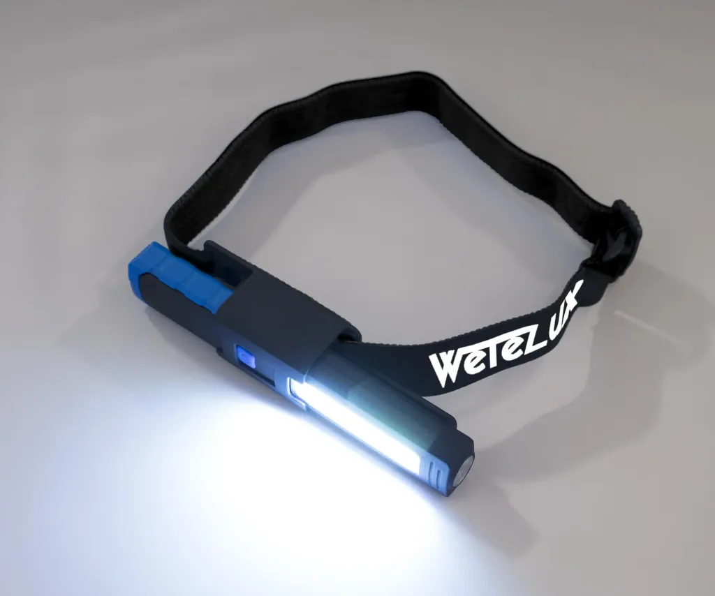 Arbeitsleuchte mit Stirnband, COB LEDs, 1W + 3W