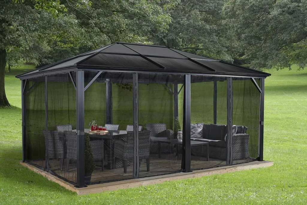 Sojag Aluminium Pavillon Meridien, anthrazit - mit Moskitonetzen
