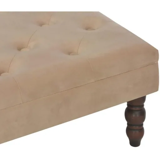 Hocker 60x60x36 cm Samt beige