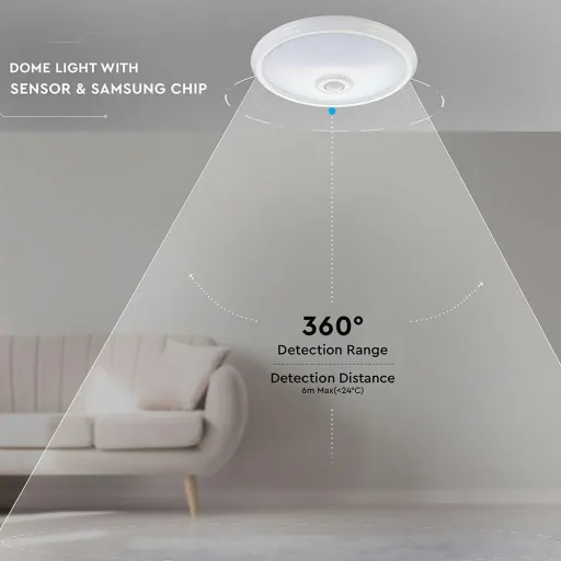 Samsung durch VT-13 LED Deckenleuchte mit Sensor -12W - 6400K - Weiß