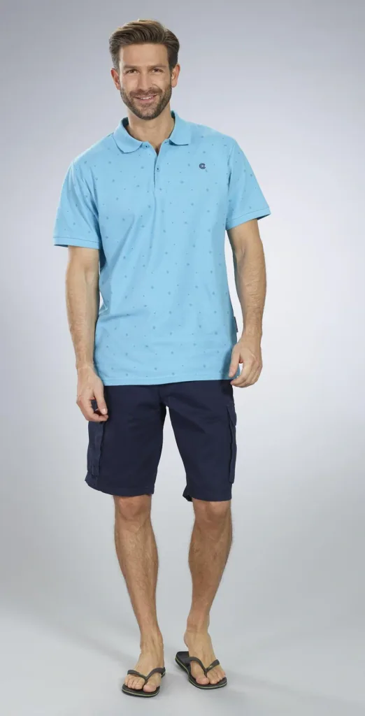 Poloshirt bedruckt, Farbe apua, Gr.M
