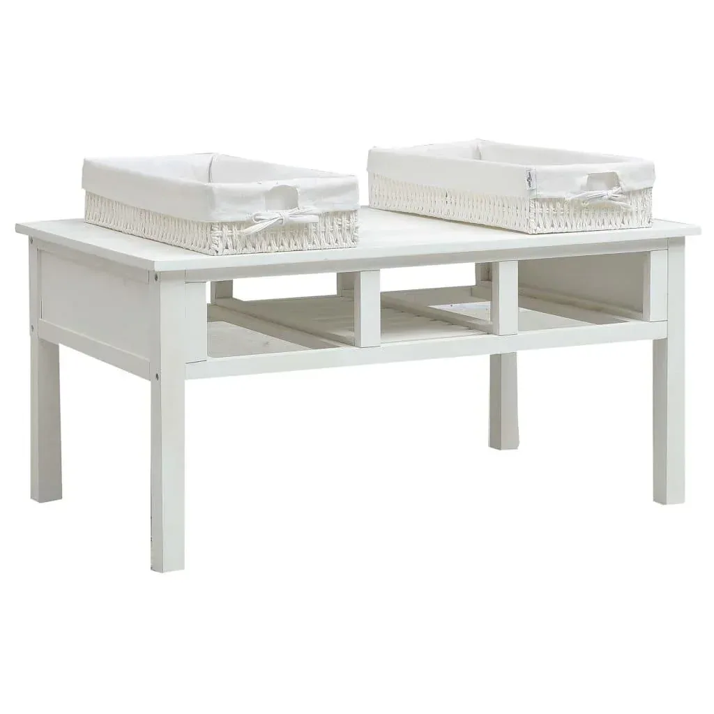 Couchtisch 99,5x60x48 cm Holz weiß
