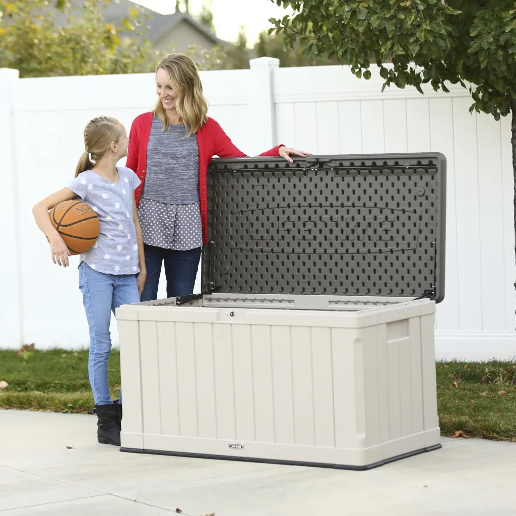 Lifetime Kissenbox Harmony 440 L 127,9×64×67,2 cm Lichtgrau – wasserdicht, hält Kissen trocken