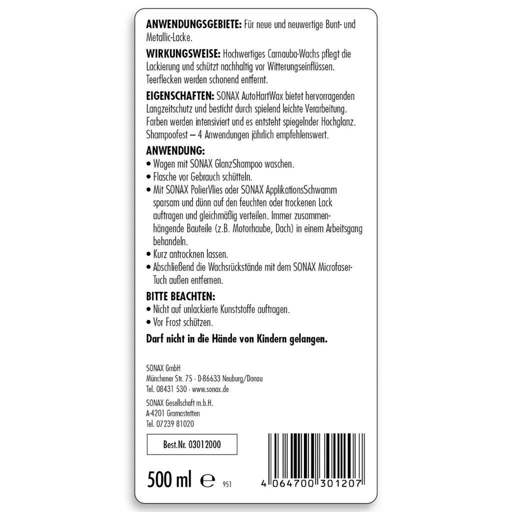 Auto-Hartwax 500 ml