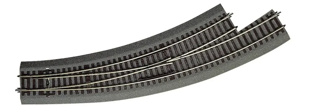 Bogenweiche links BWl5/6 für Handbetrieb, mit Bettung