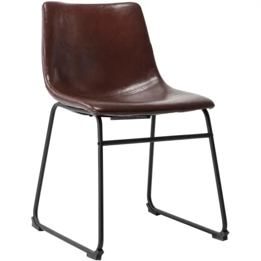 Esszimmerstühle 2tlg. glänzendes Kunstleder braun