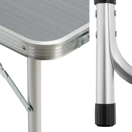 Campingbank 5 Stück grau Aluminium faltbar