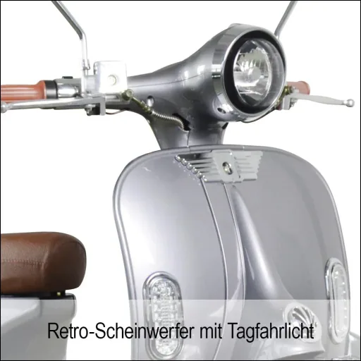 Retro E-Roller "Sizilia" 45 km/h mit Doppelakku mint