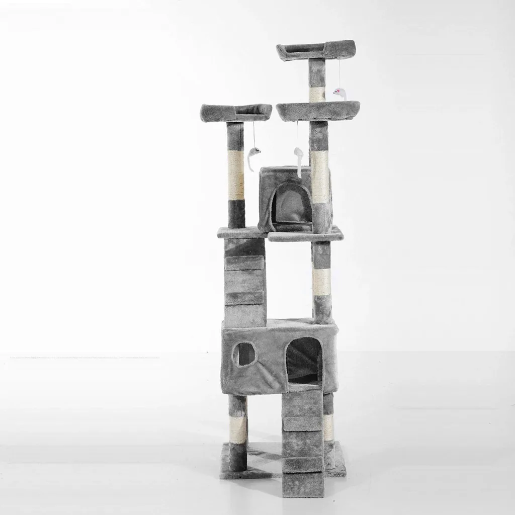 Katzenbaum Kletterbaum Katze Sisal Grau