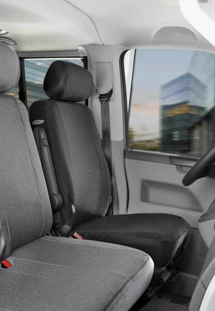 Passform Sitzbezüge VW T5 für Doppelbank hinten aus Stoff passend ab BJ 04/2003 bis 06/2015