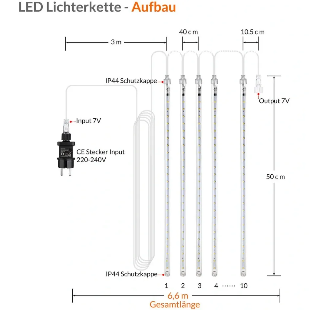 Lichterketten - Weihnachtsbeleuchtung - Eiszapfen - Lichtervorhang - Weihnachten -Warmweiß