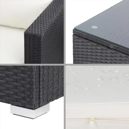 Polyrotan XL Lounge-Set 26-tlg. Schwarz