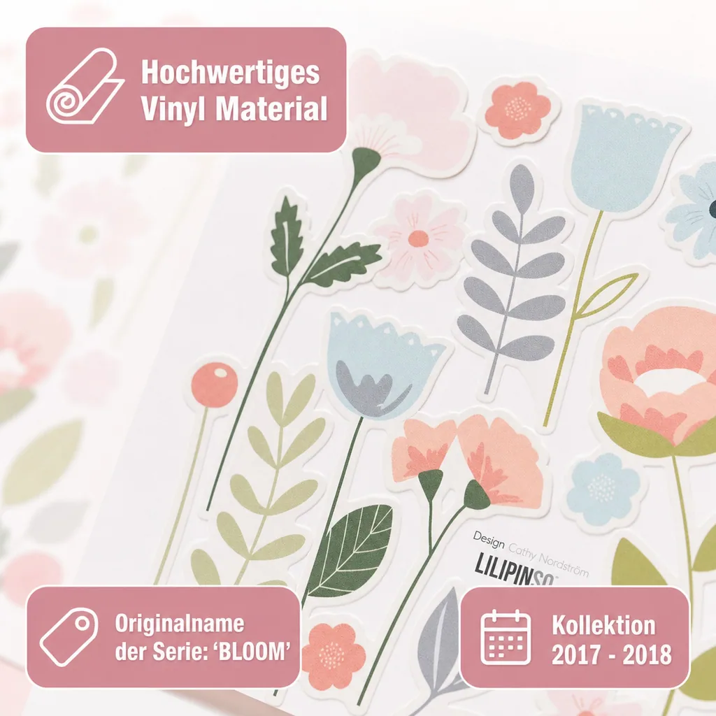 Lilipinso Wandsticker A3 Blütensortiment rosa pastell