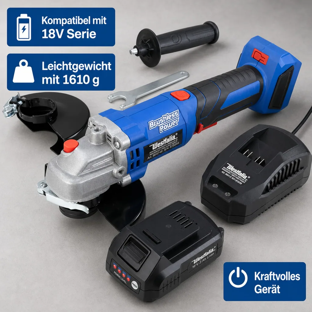18V Winkelschleifer BL 125 mm - mit Akku und Ladegerät -