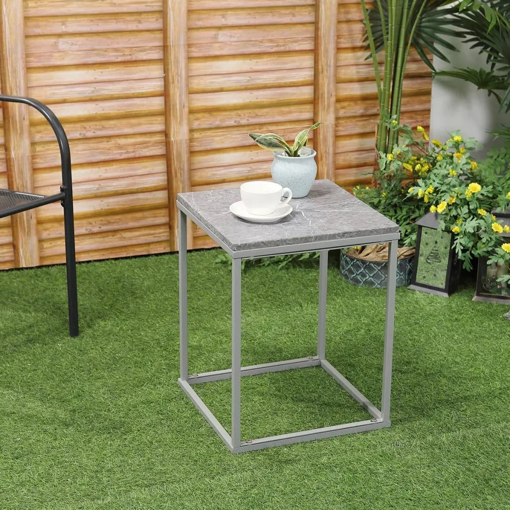 Gartentisch - Metall - Grau - 40 x 40 x 50 cm