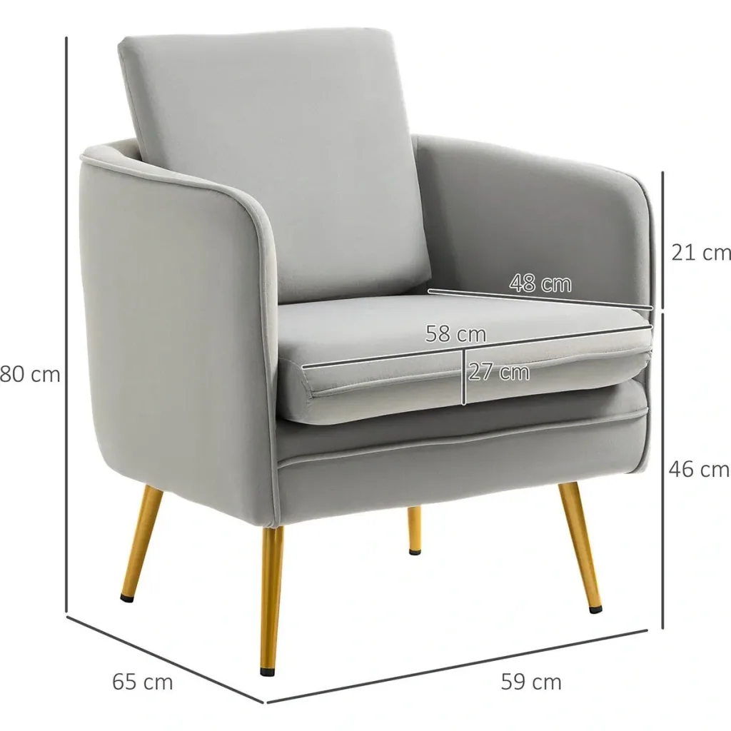 Sessel vintage - Samtoptik - Grau