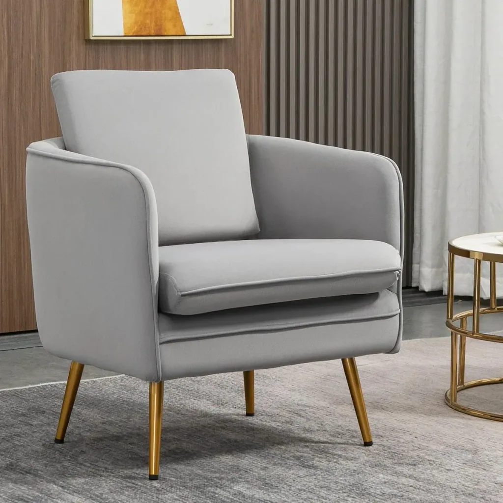 Sessel vintage - Samtoptik - Grau