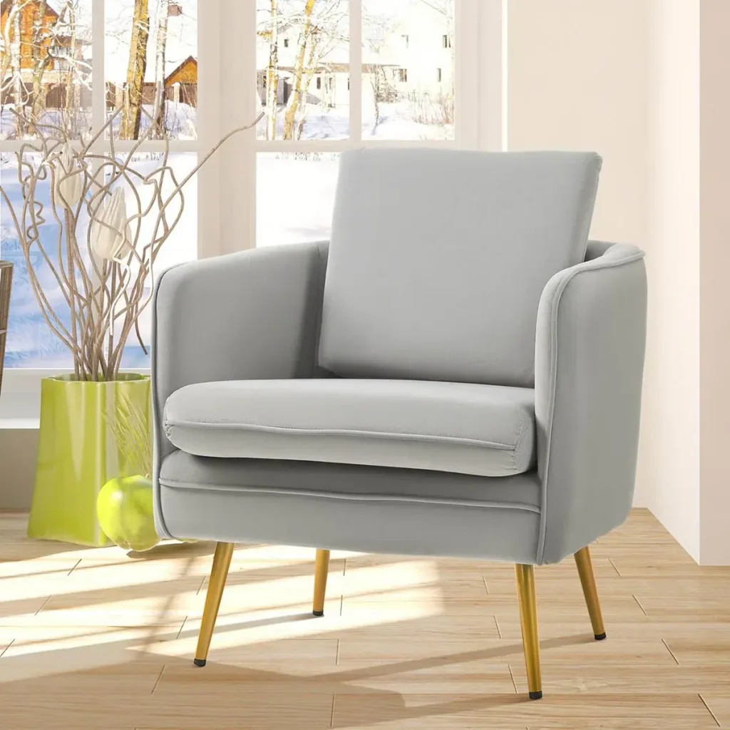 Sessel vintage - Samtoptik - Grau