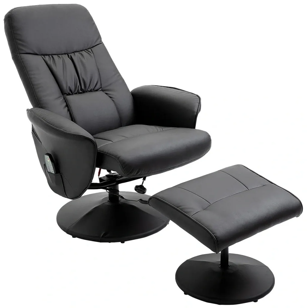 Massagesessel mit Fußhocker Relaxsessel Massagesessel TV-Sessel145°-Neigung Kunstleder Schwarz 76 x 81 x 105 cm