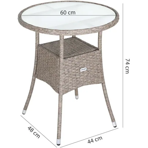 Poly Rattan Tisch - Ø 60cm - Creme - Rund