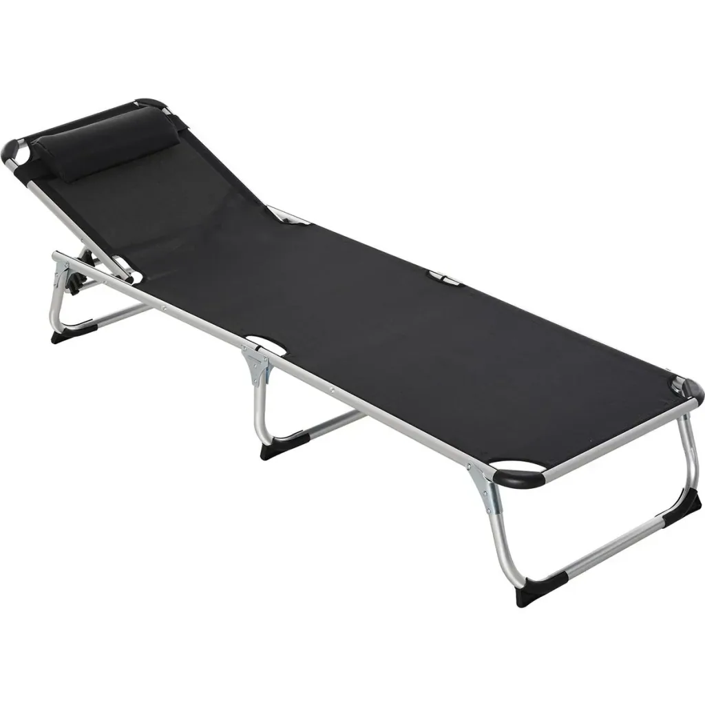 Gartenliege 5-stufig verstellbar schwarz