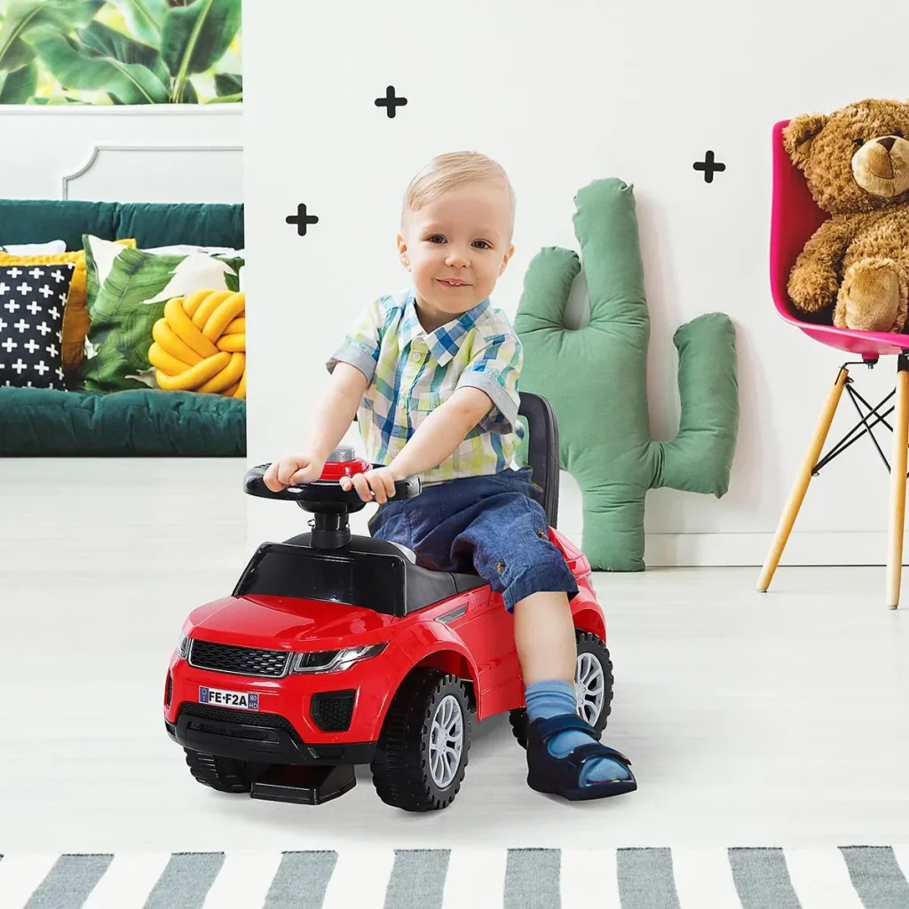 Kinderfahrzeug Lauflernhilfe mit Hupe Stauraum Rutschauto PP Rot 62 x 28 x 41,5 cm