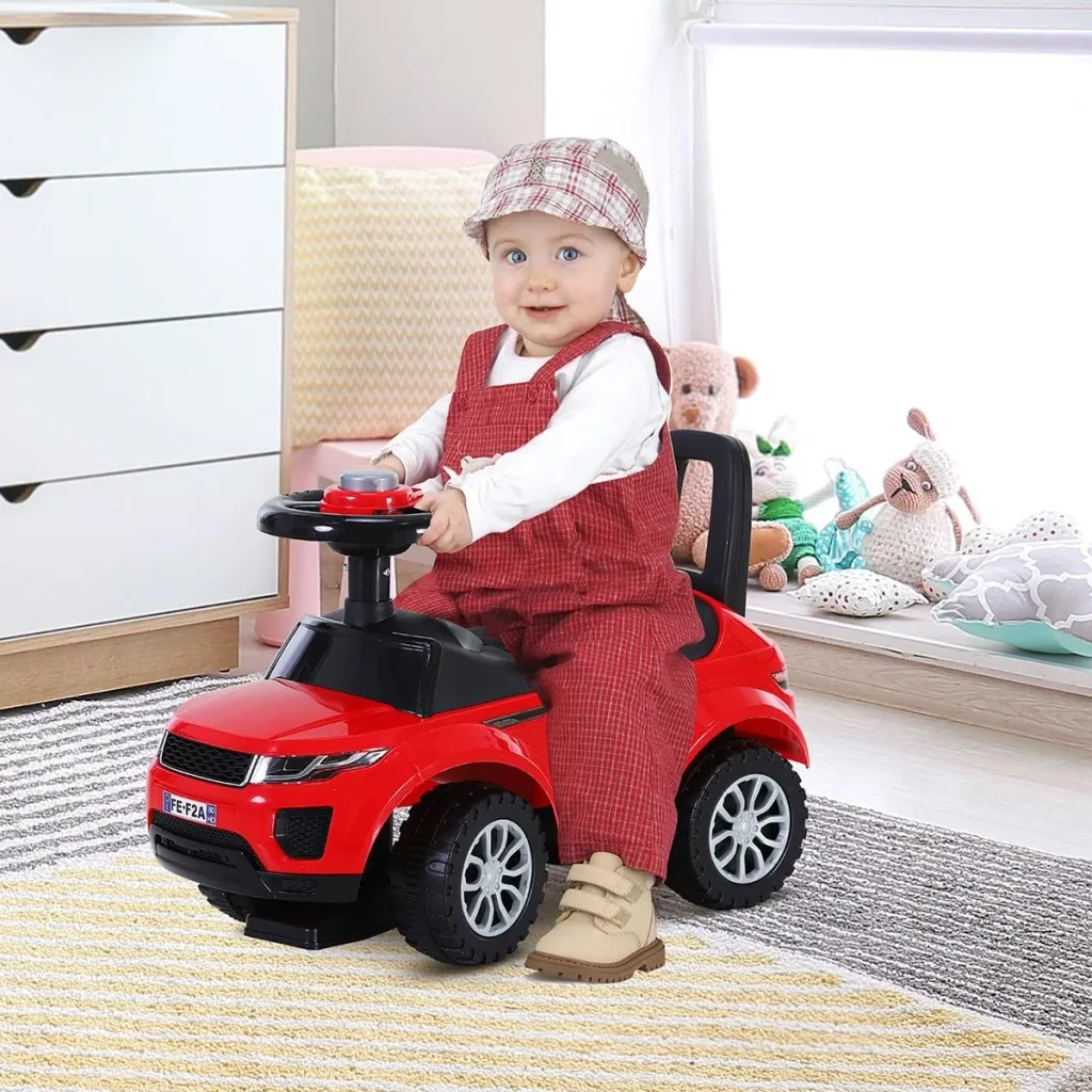 Kinderfahrzeug Lauflernhilfe mit Hupe Stauraum Rutschauto PP Rot 62 x 28 x 41,5 cm
