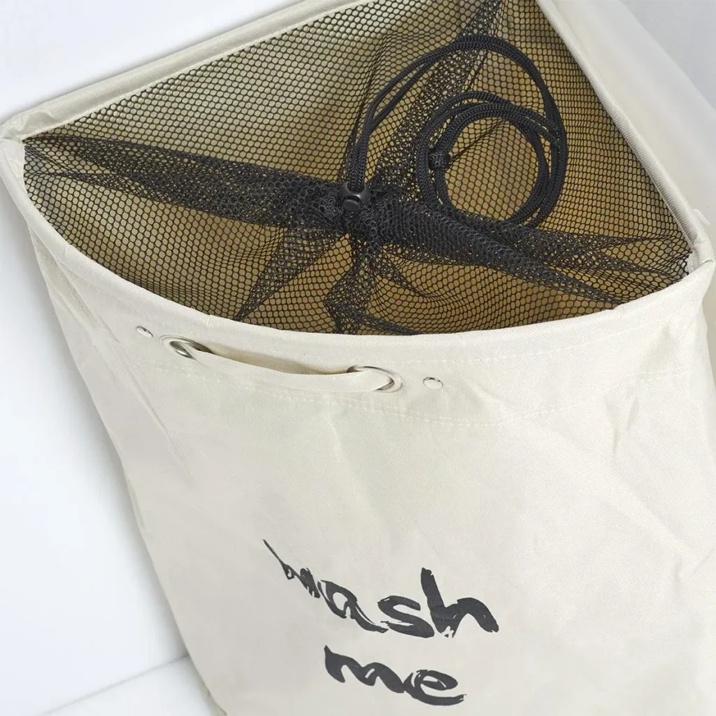Eck-Wäschesammler "Wash me", Polyester, beige