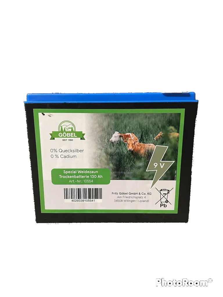 Weidezaunbatterie Profi 130, 9 Volt - Zink/Kohle