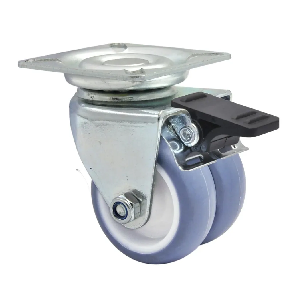 Strandkorbrollen 4 teiliges Set / Doppelrollen ULTRASOFT - Ø 50 mm, 2 Feststeller, Tragkraft 300 kg / Set, 02155200