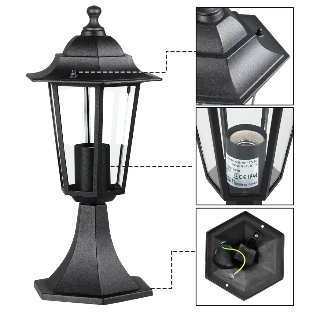 Gartenlampen-Set 6 Stück anthrazit 39 x 17cm