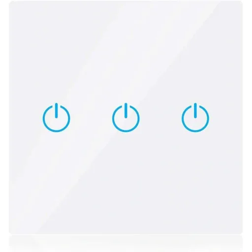 Smarthome VT-5005 Eingebauter WiFi-Touch-Schalter - 3 Tasten - weiß - funktioniert mit Amazon Alexa und Google Home Assi
