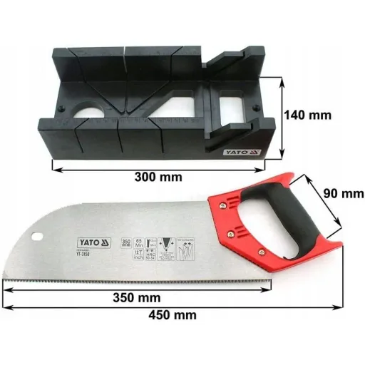 Gehrungslade mit Handsäge - 35cm Sägeblatt - 30x14cm Gehrungslade