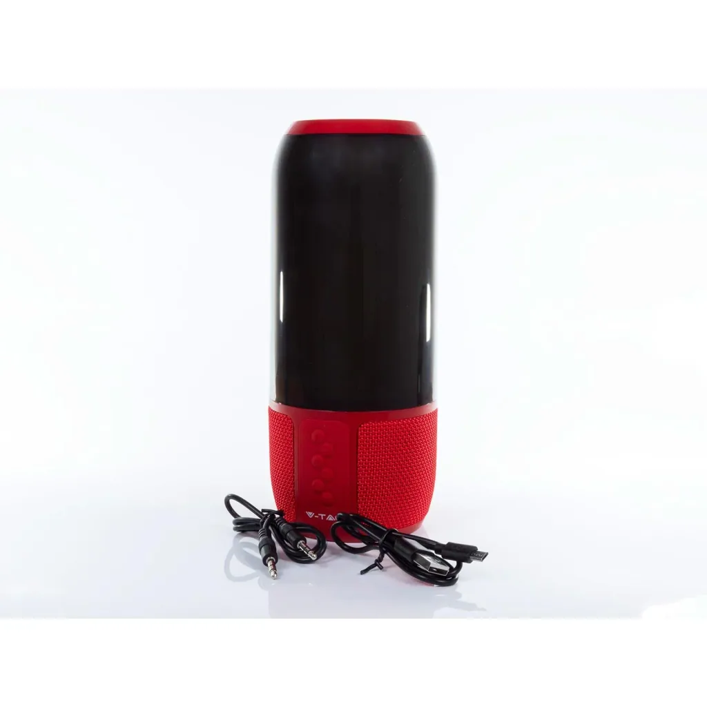 VT-7456 Bluetooth-Lautsprecher mit RGB-Beleuchtung - 2x 3Watt - rot