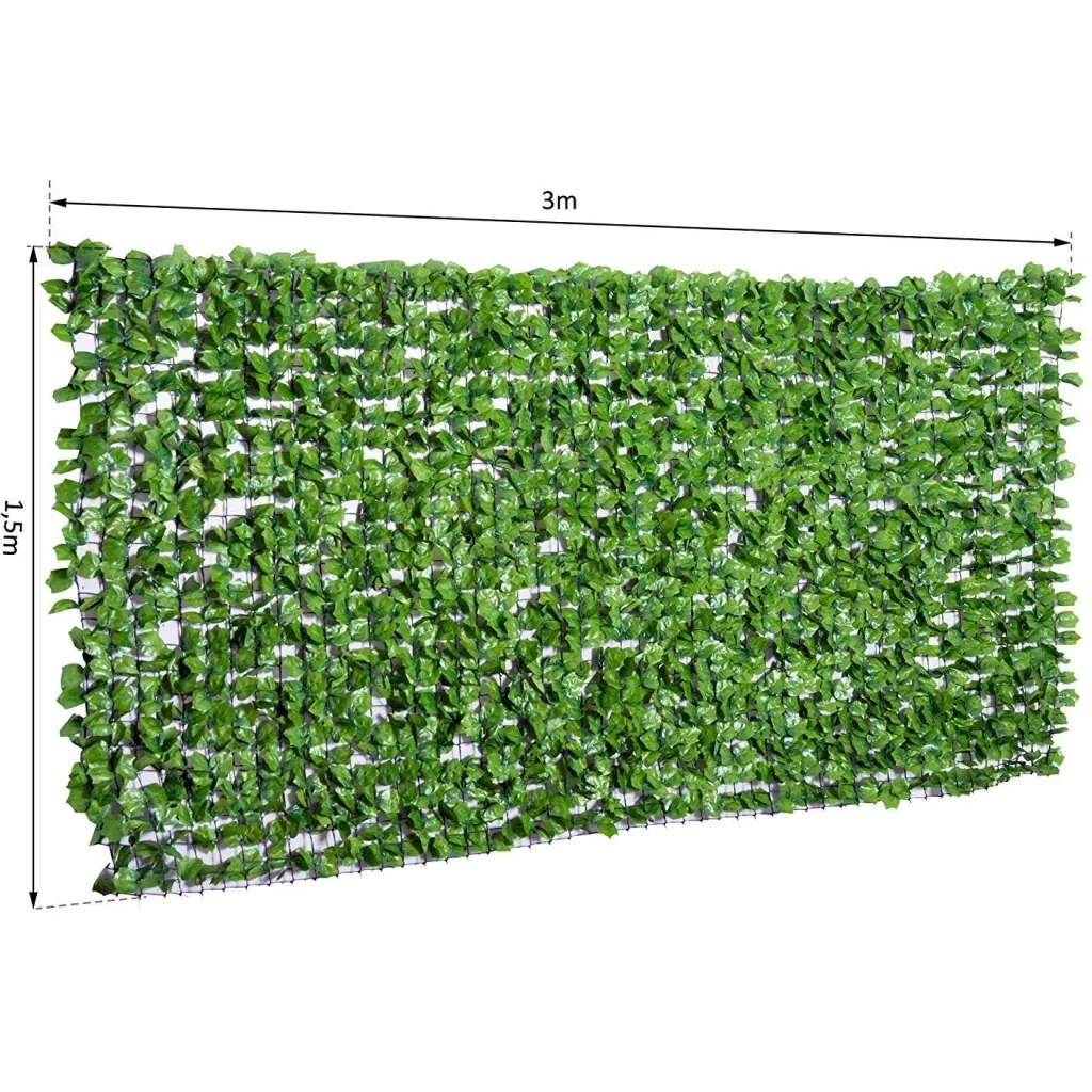 Sichtschutz Künstliche Hecke Wanddekoration 1.5x3m Hellgrün